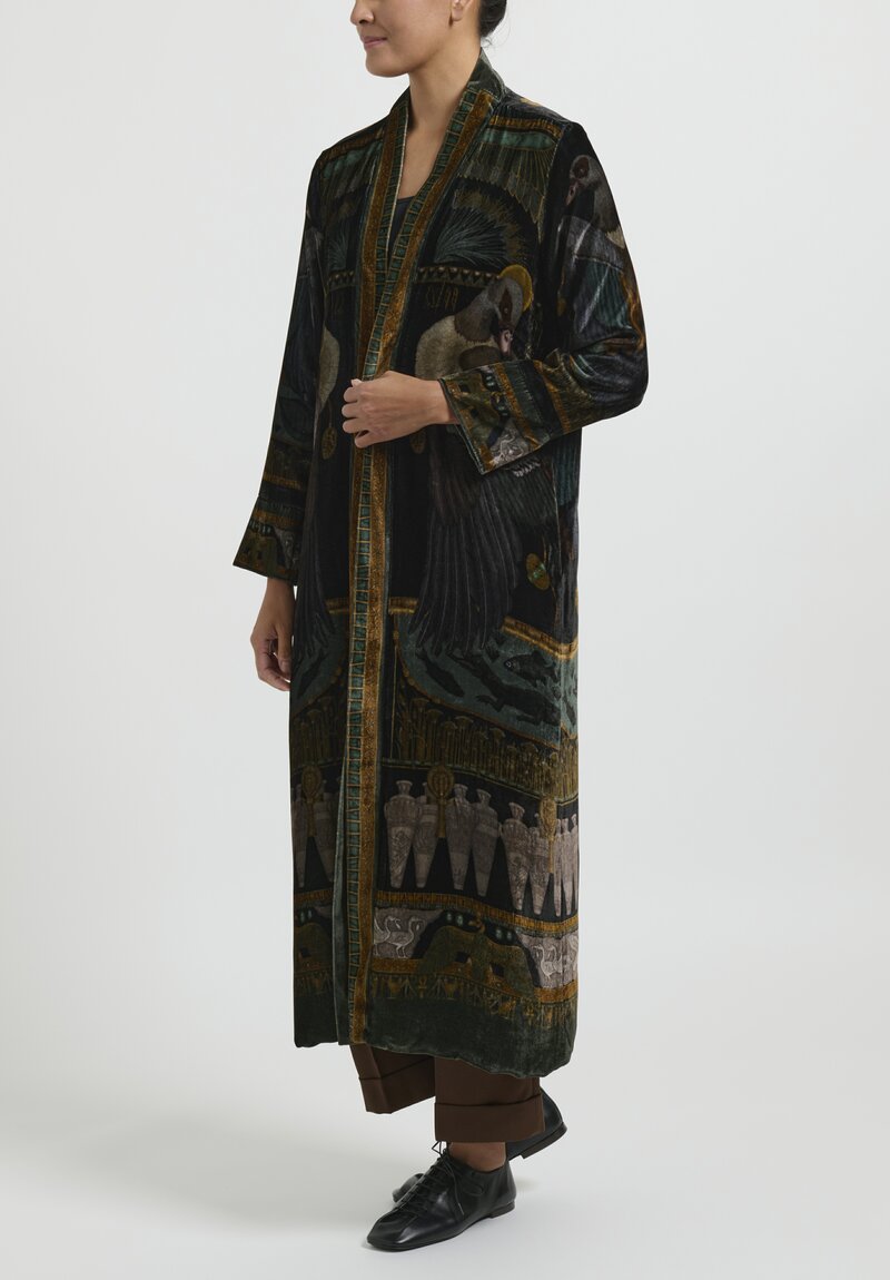 Sabina Savage Silk Velvet Heralds of Horus Long Jacket	