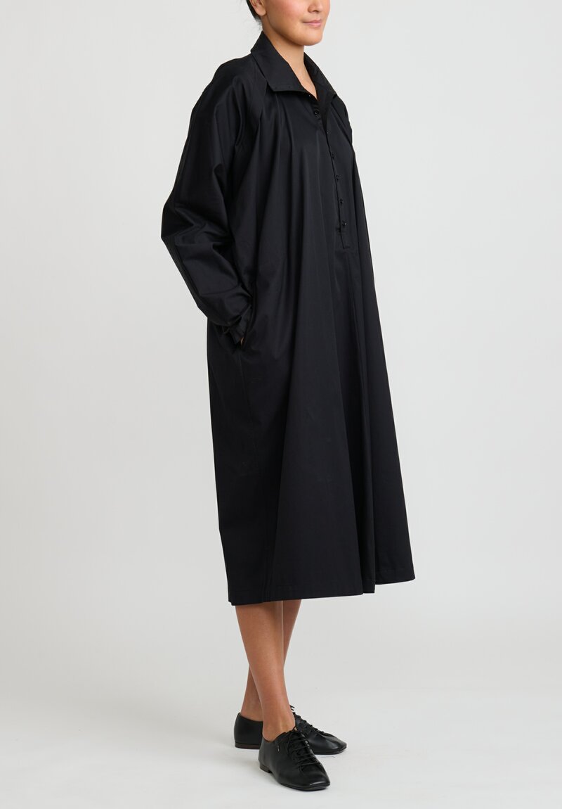 Lemaire Cotton Belted ''Tilted'' Dress in Black	