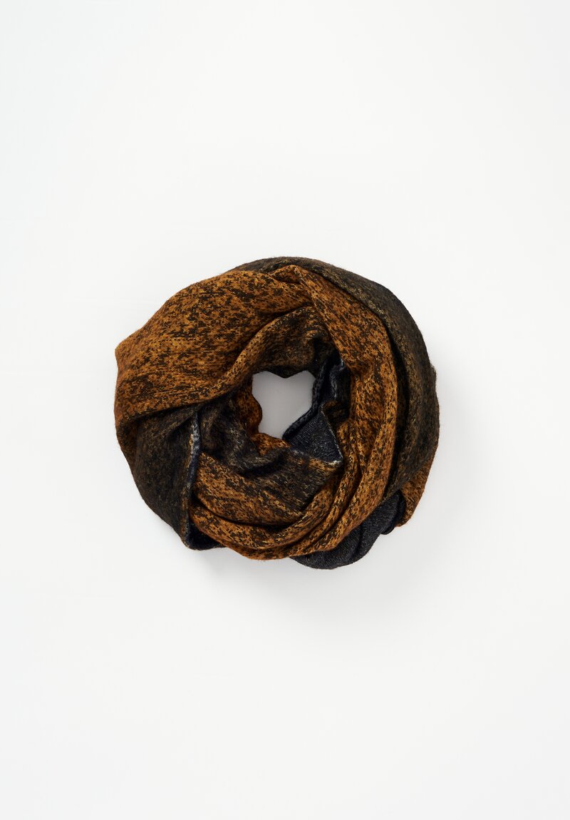 Avant Toi Felted Edge Scarf in Nero Cantharellus Brown	