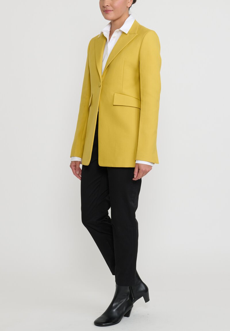 Jil Sander Double Cotton Tailored Jacket in Yellow
