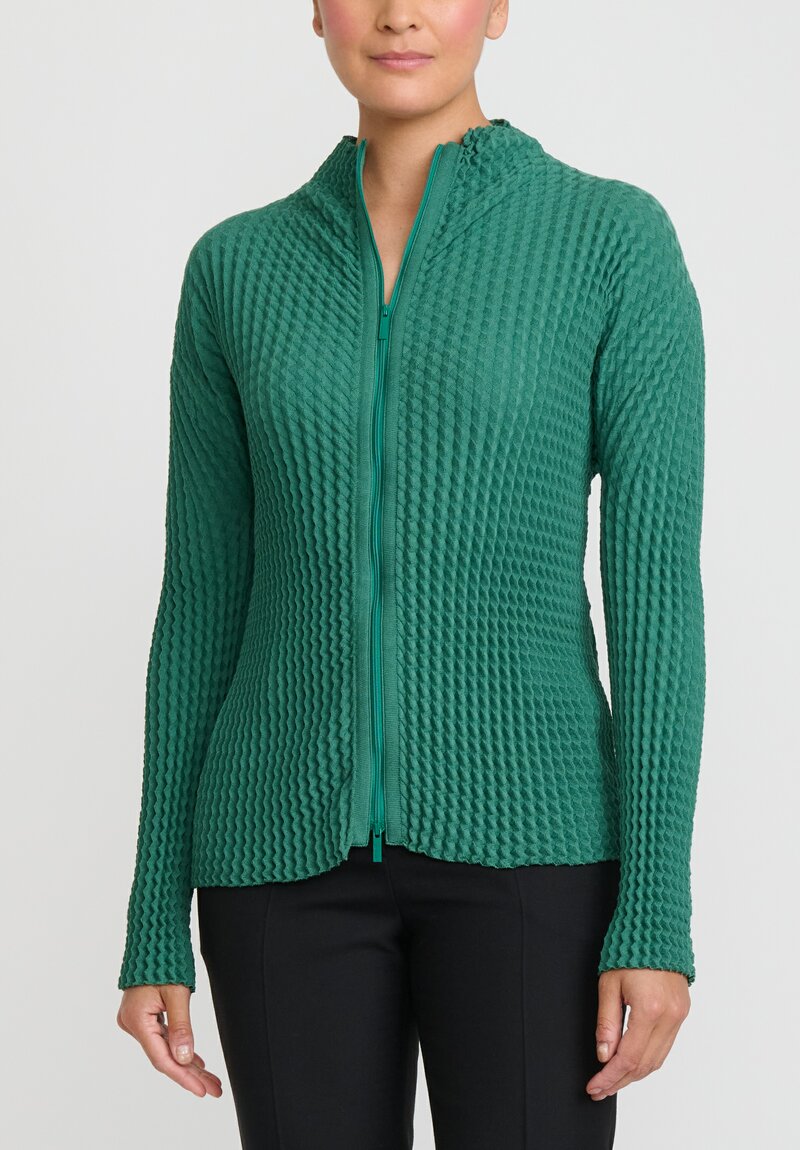 Issey Miyake Spongy Jacket in Teal Green  	