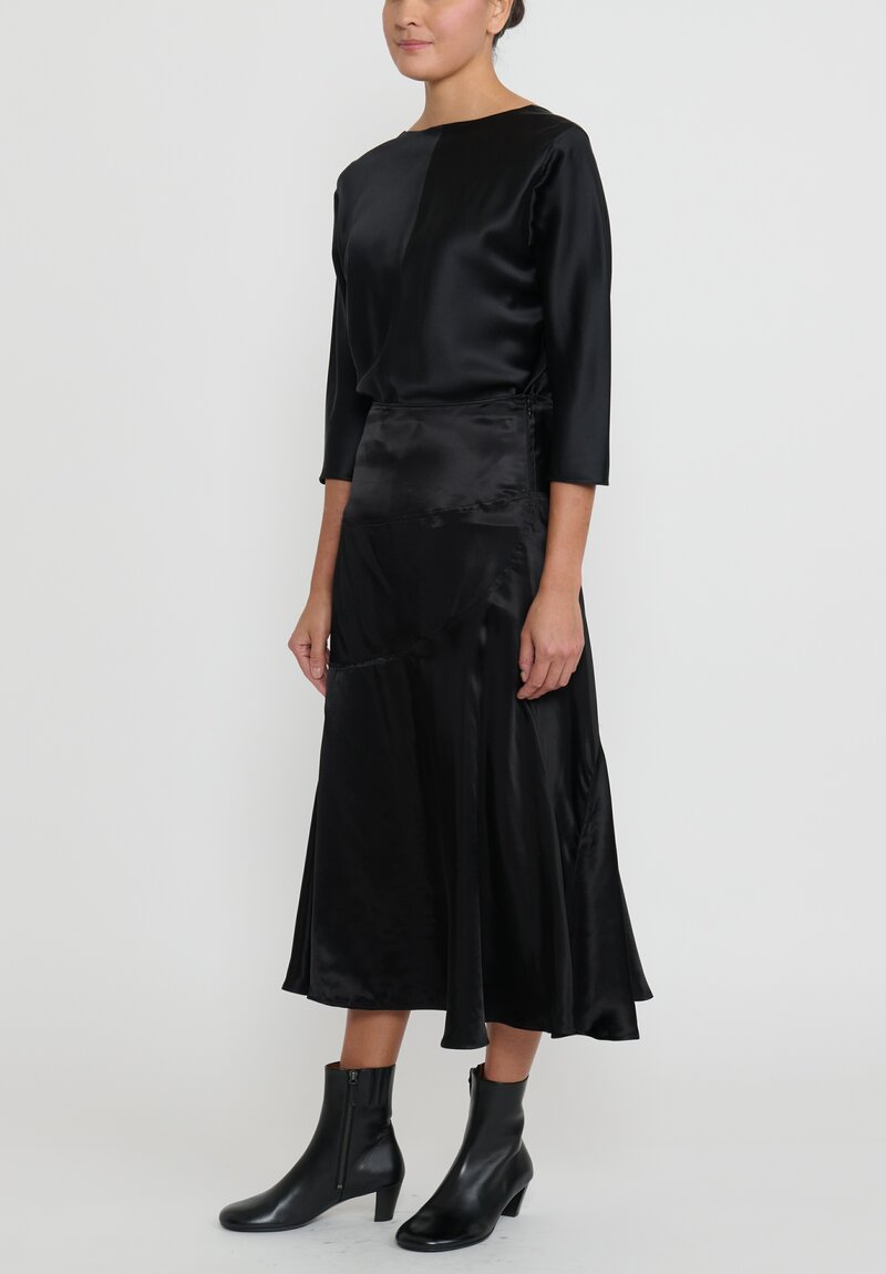Jil Sander Asymmetric Fluid Skirt in Black