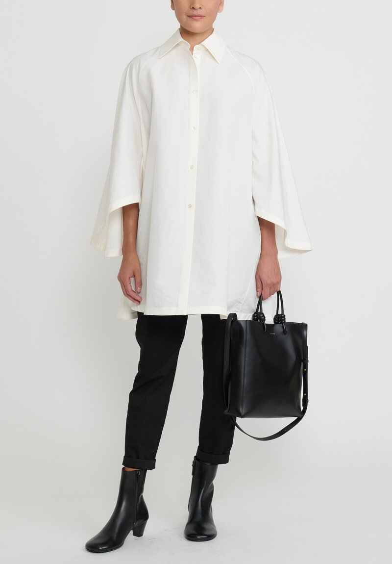 Jil Sander Textured Linen and Cotton A-Line Tunic Dress	