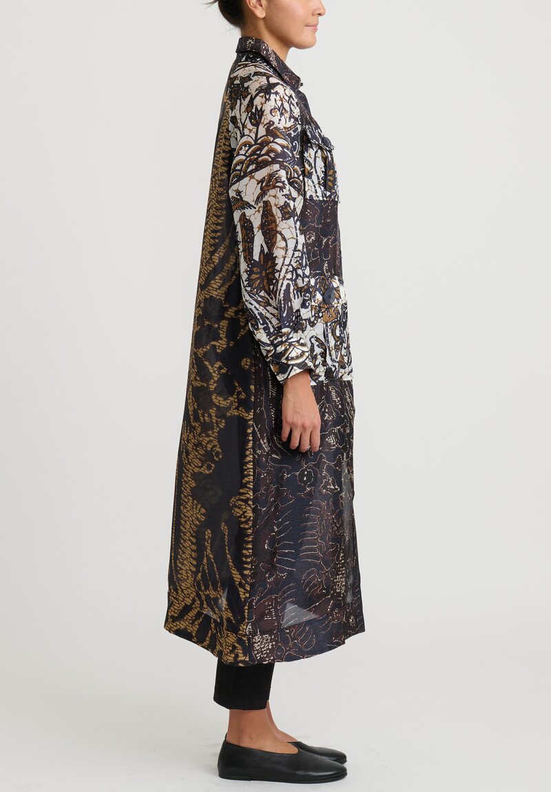 Biyan Silk Organza Raglan Sleeve Heistia Coat Dress	