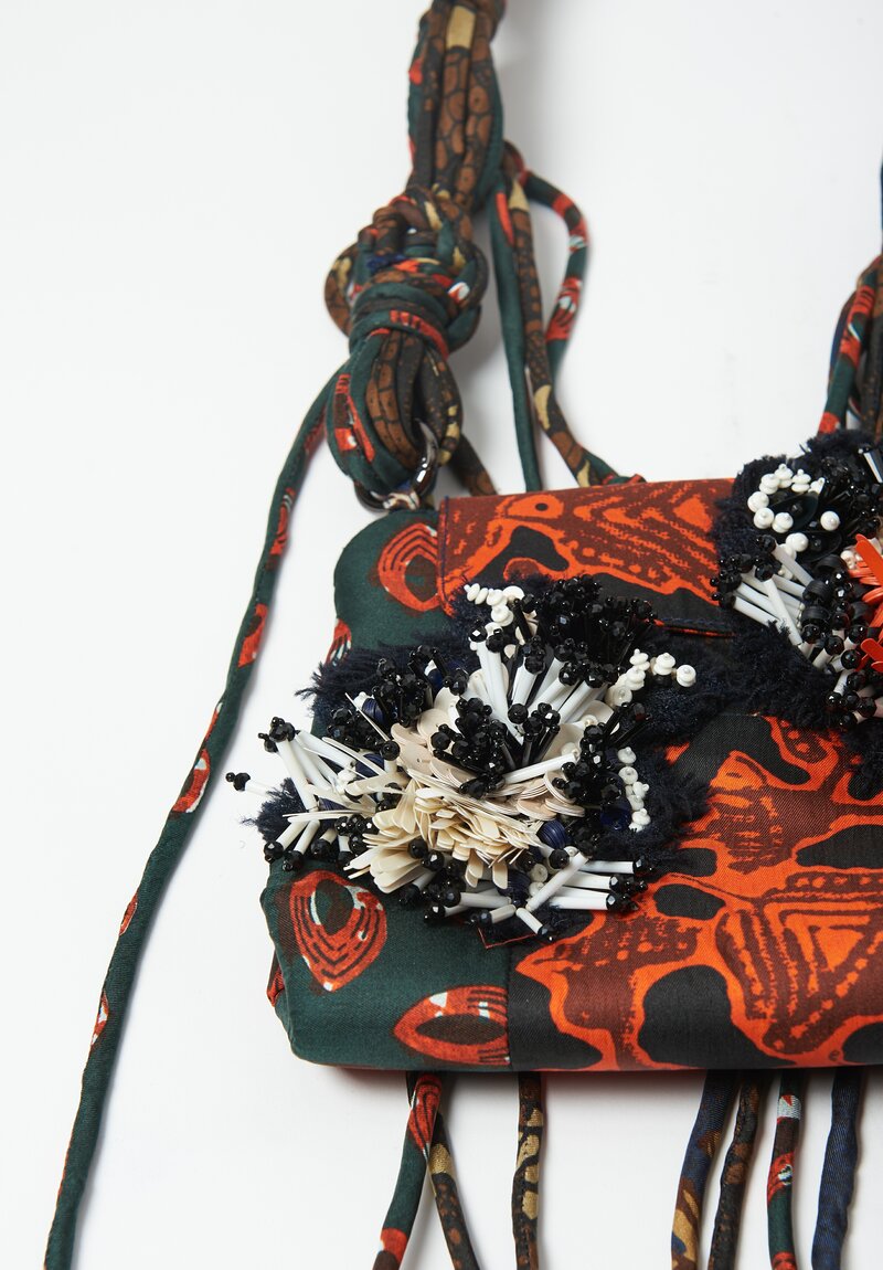 Biyan Embellished Silk Wendy Handbag with Knotted Strap	