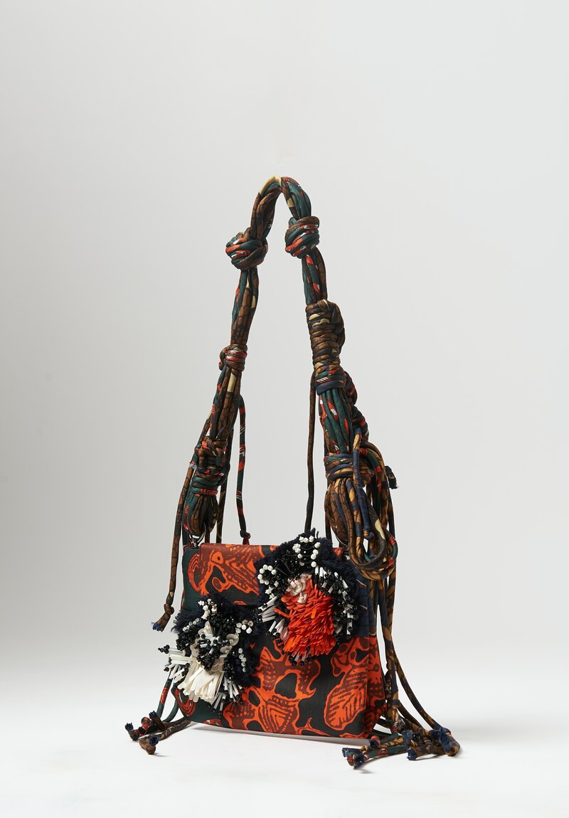 Biyan Embellished Silk Wendy Handbag with Knotted Strap	