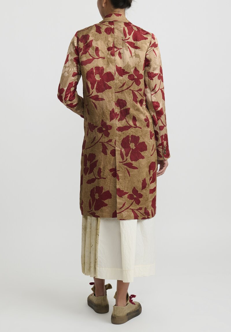 Uma Wang Jacquard ''Katia'' Jacket in Red & Tan	