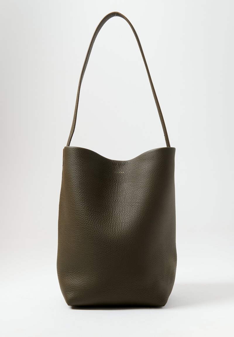 The Row Medium North South Park Tote in Olive Green Santa Fe Dry