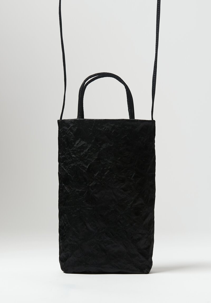 Zilla Satin Long Bag in Black