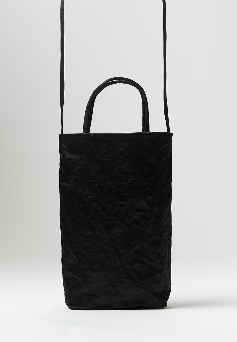Zilla Satin Long Bag in Black