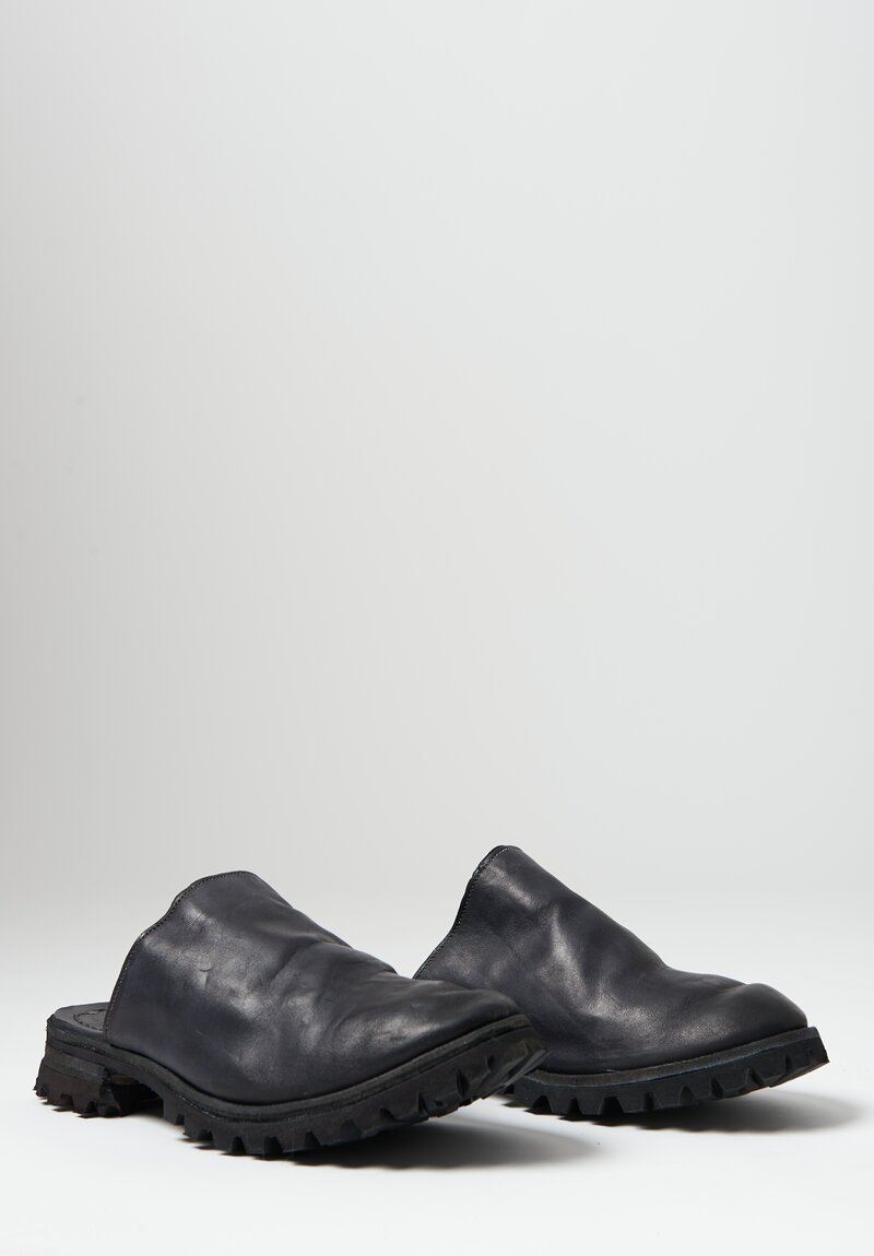 Masnada Leather Handmade Sabot Mules	in Black