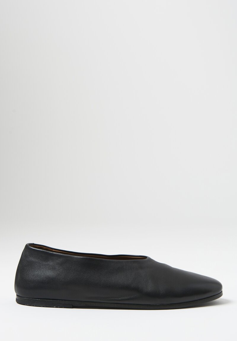 Marsell Leather Coltellaccio Ballerina Flat in Black