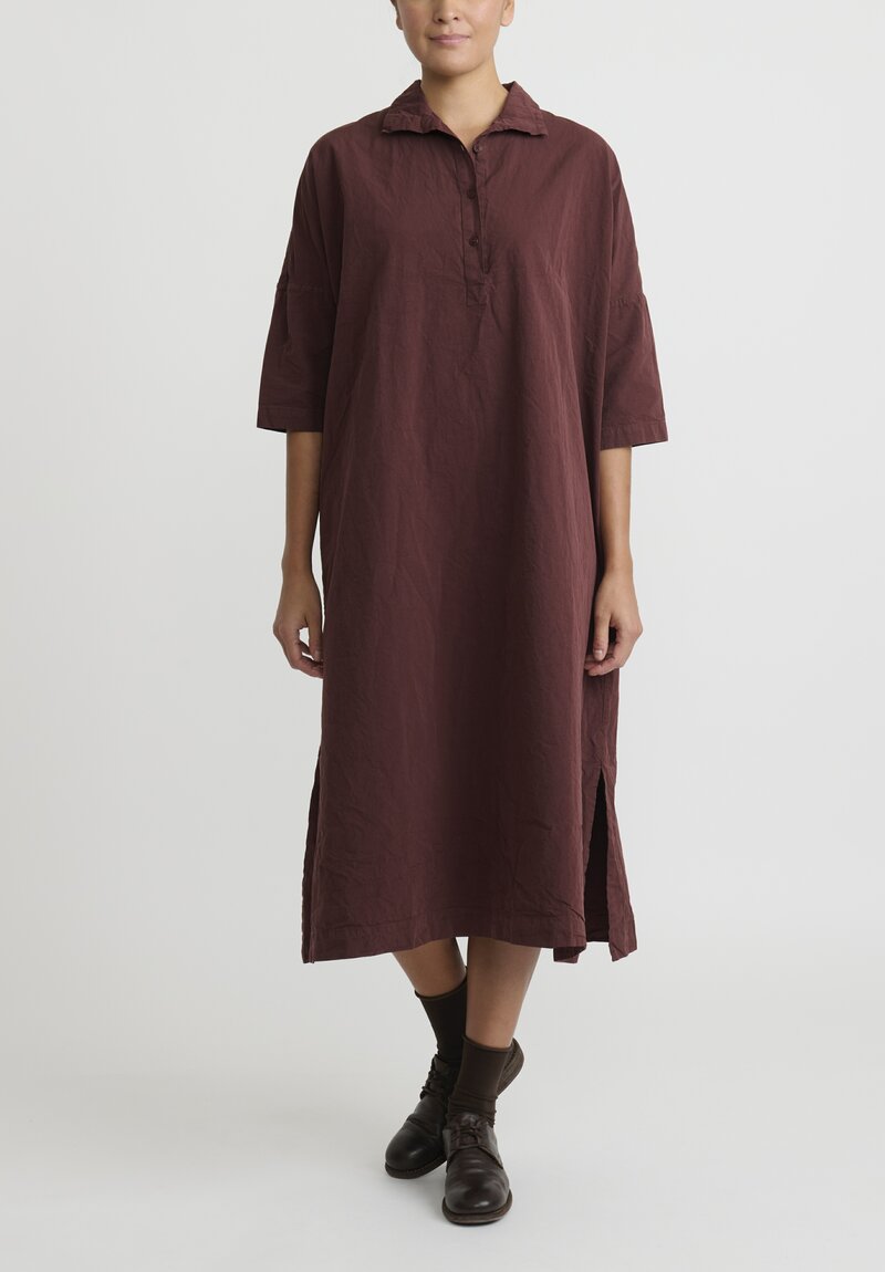 Casey Casey ''Nery'' Paper Cotton Dress in Burgundy Red | Santa Fe