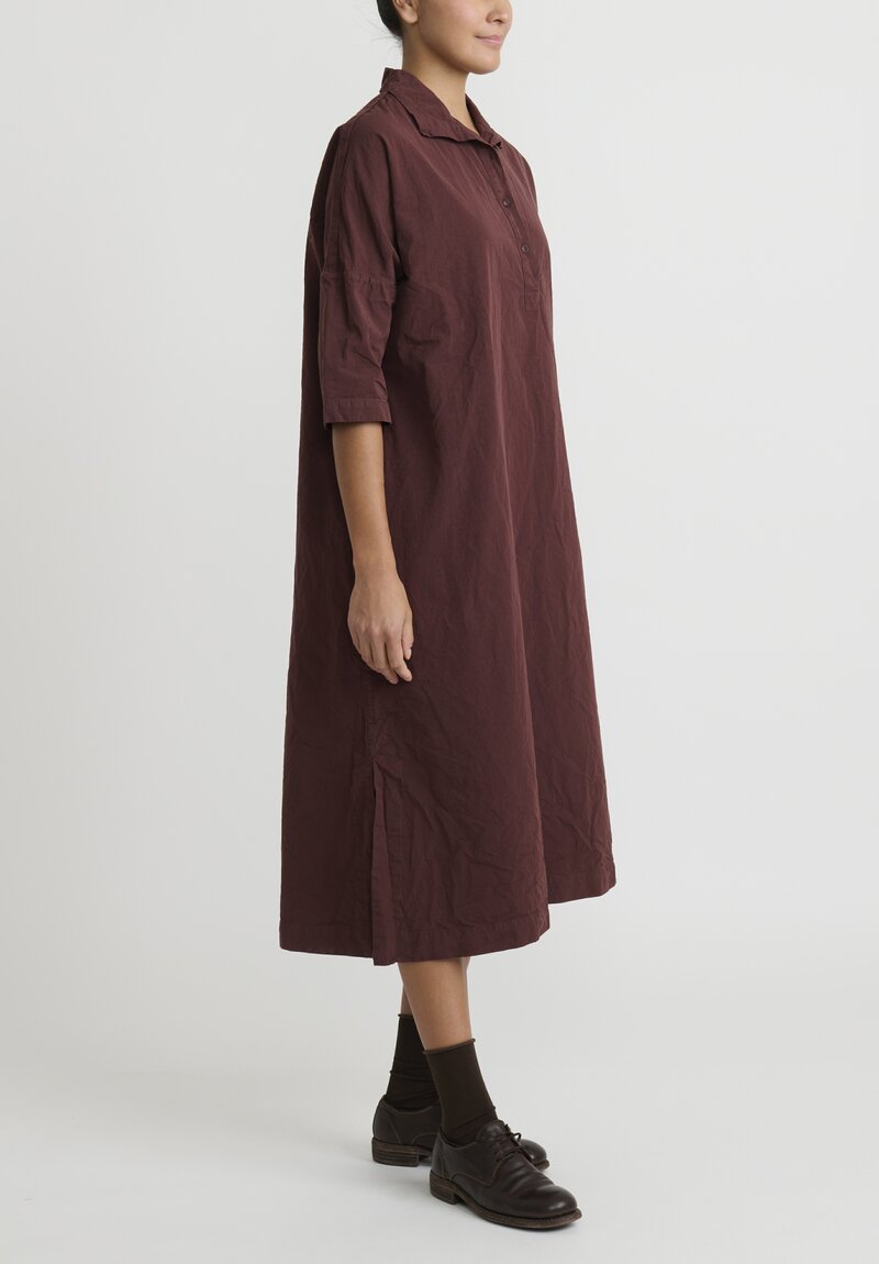 Casey Casey ''Nery'' Paper Cotton Dress in Burgundy Red	