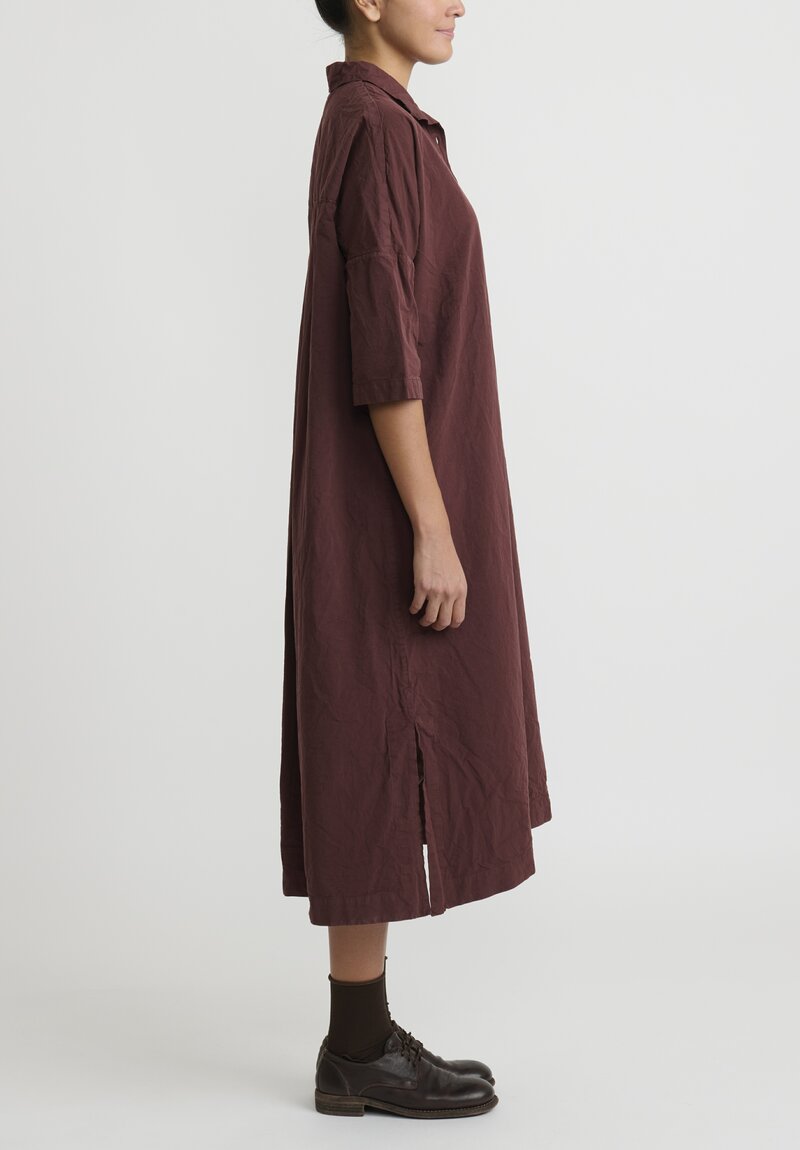 Casey Casey ''Nery'' Paper Cotton Dress in Burgundy Red	