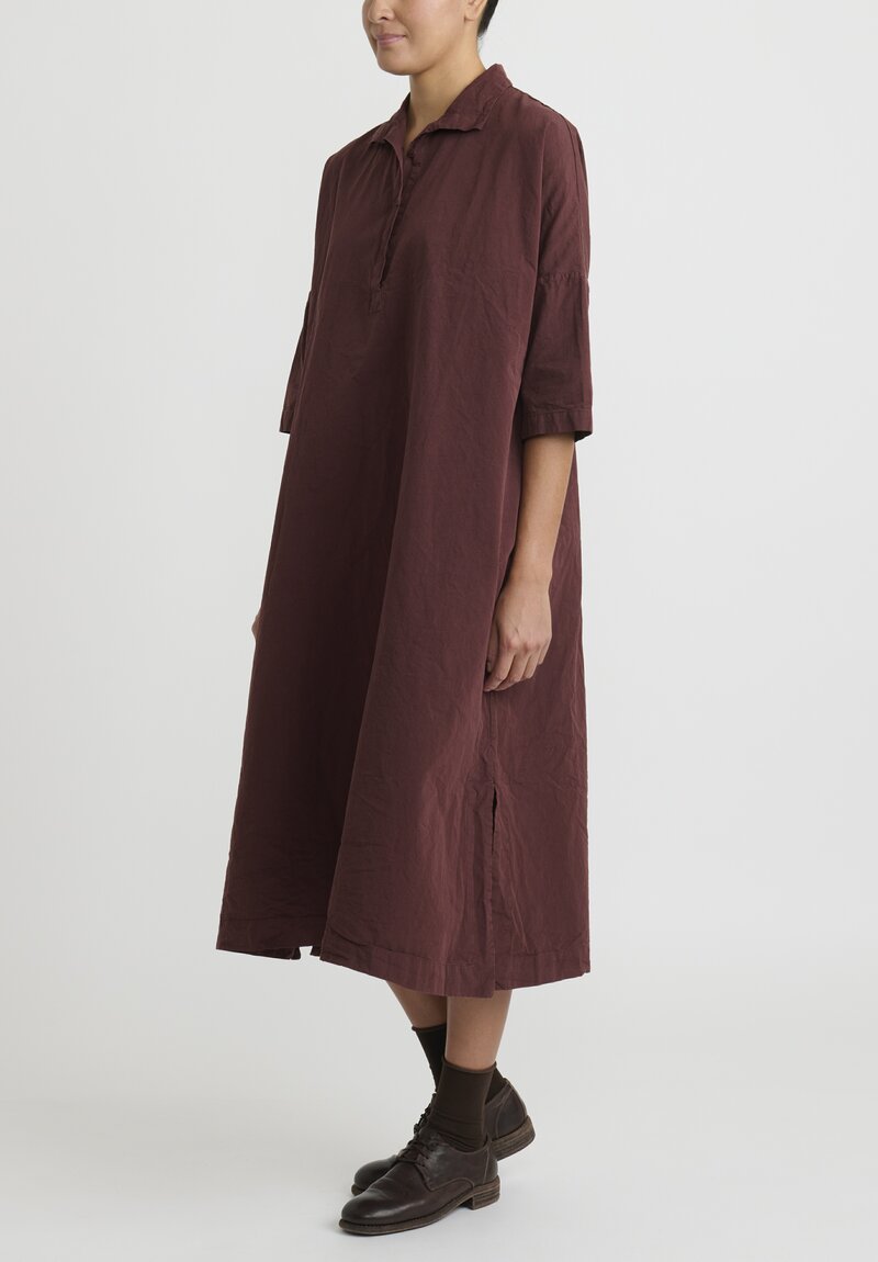 Casey Casey ''Nery'' Paper Cotton Dress in Burgundy Red	