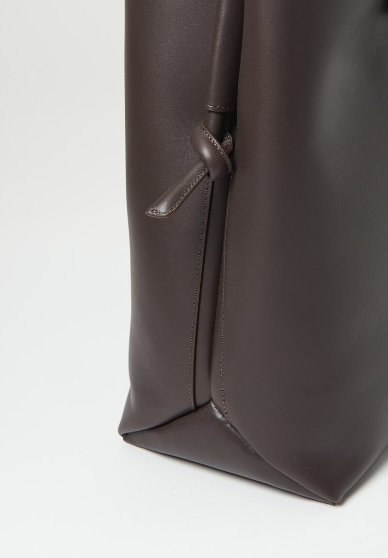 Marsell Leather Nodone Hand Bag Dark Brown	