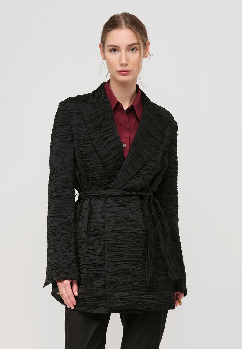 Dries Van Noten Crinkled ''Bomea'' Jacket in Black