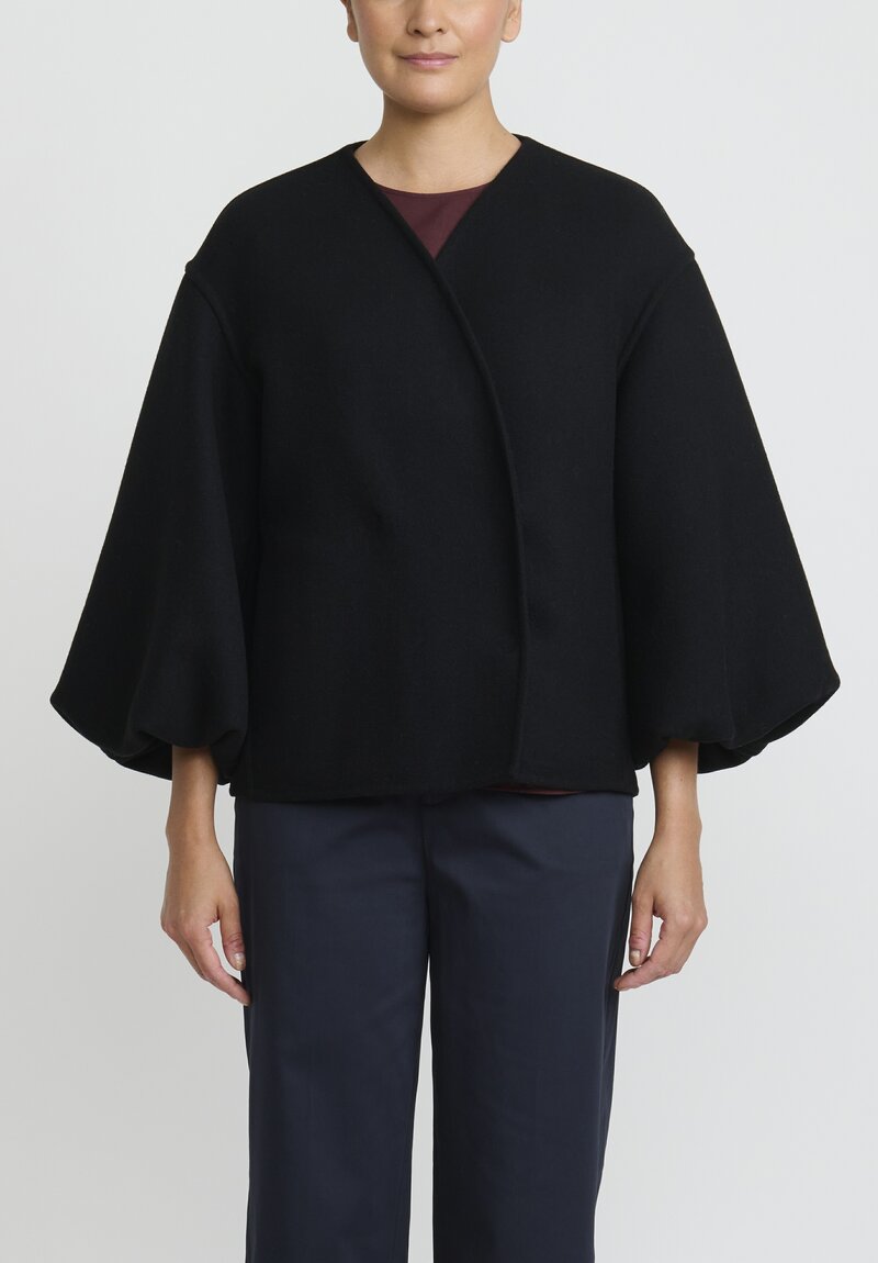 Jil Sander Double Face Wool Sport Jacket	in Black