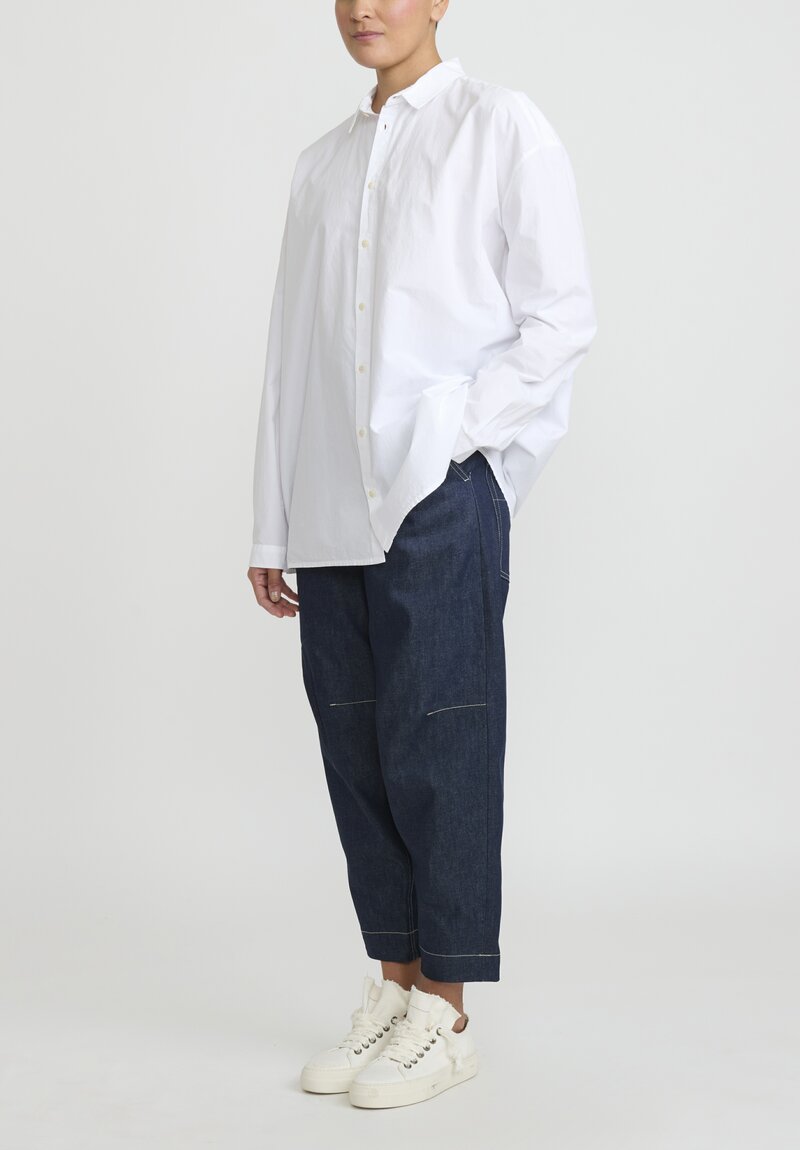 Toogood Draughtsman Cotton Poplin Shirt in Chalk White 