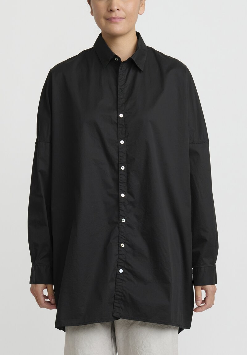 Album di Famiglia Loose Collar Shirt in Black | Santa Fe Dry Goods