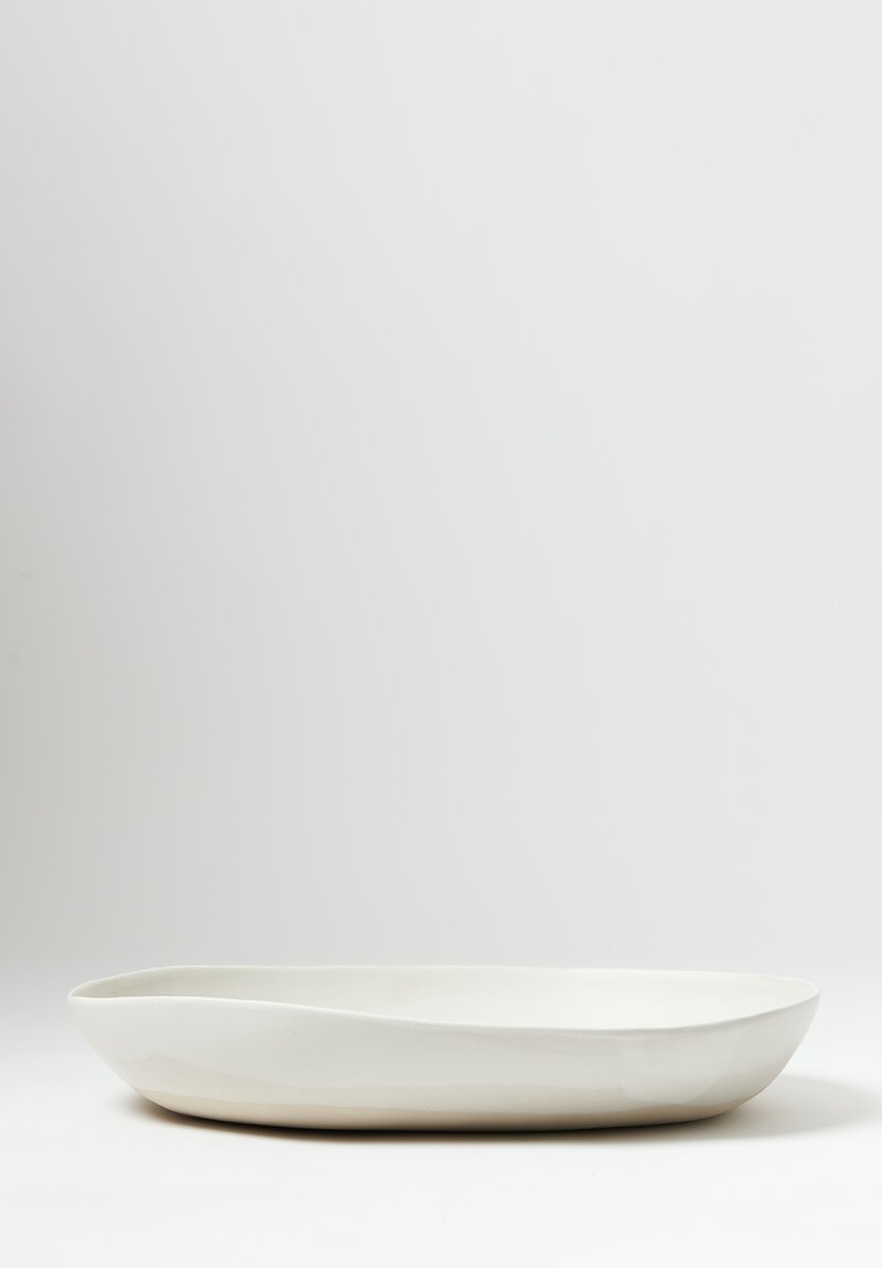 Christiane Perrochon Handmade Stoneware Oval Serving Dish in Matte White