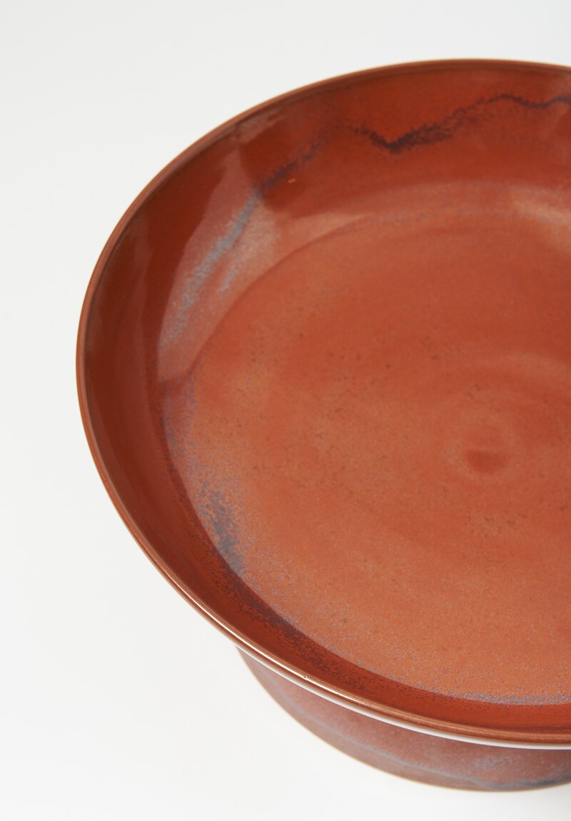 Christiane Perrochon Handmade Stoneware Footed Bowl in Iron Red
