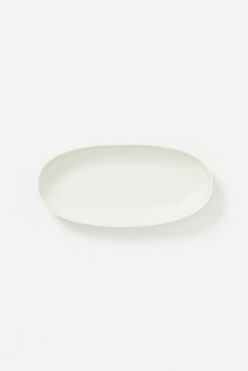 Christiane Perrochon Handmade Stoneware Small Oval Dish in White