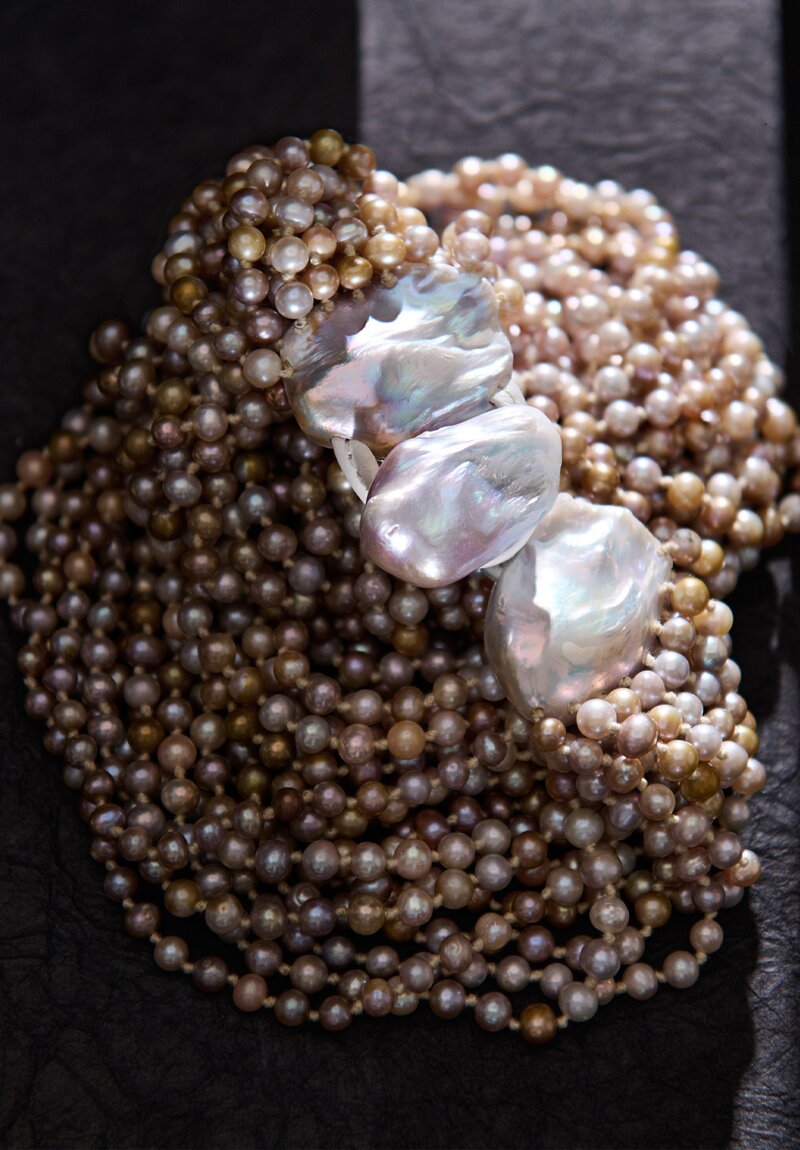 Monies 21 Strand Baroque Pearl Necklace	