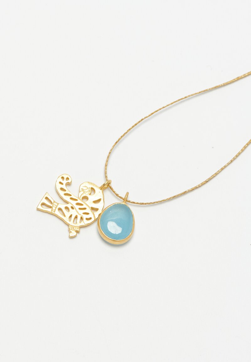 Pippa Small 18k, ''Light and Space'' Aquamarine Tumble Necklace	