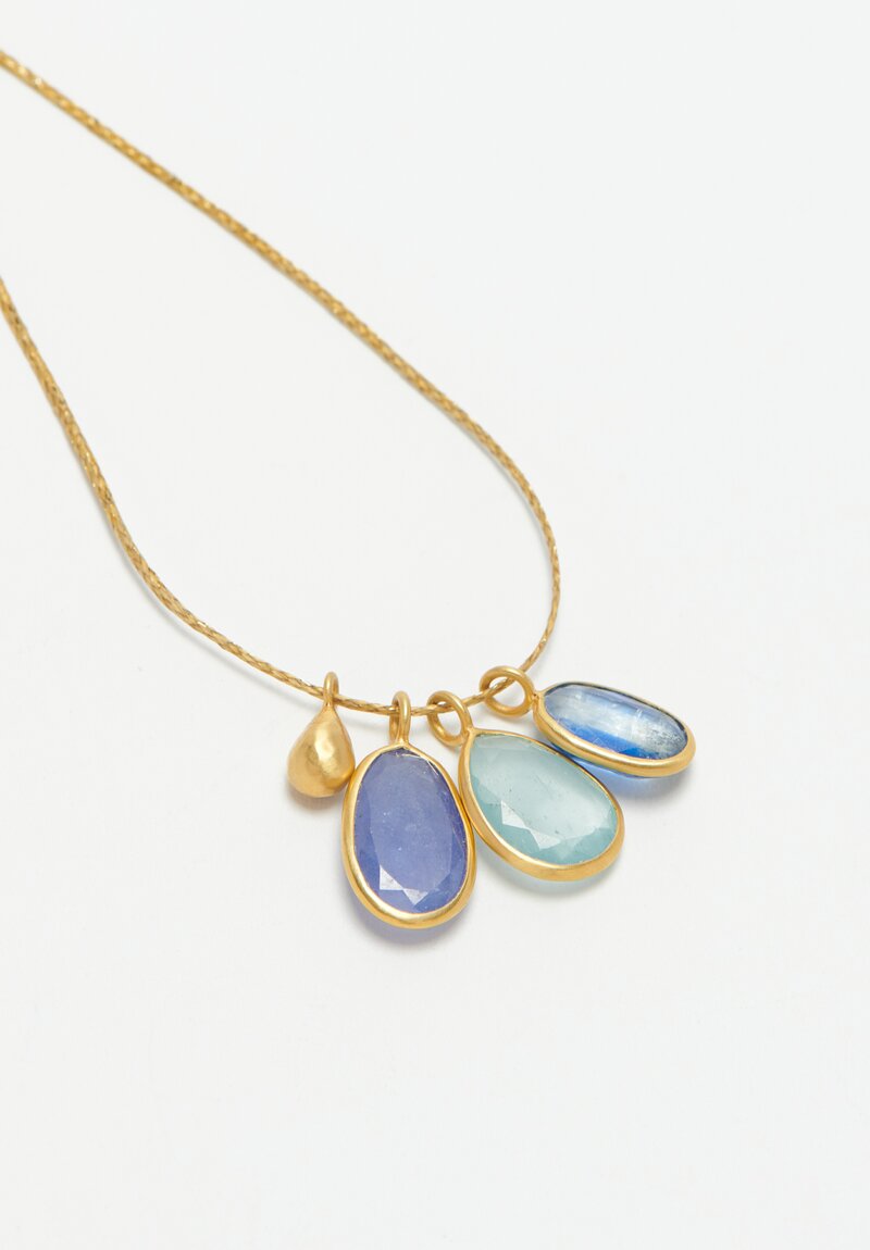 Pippa Small 18k, ''Light and Space'' Colette Set Tanzanite, Kyanite and Aquamarine Necklace	