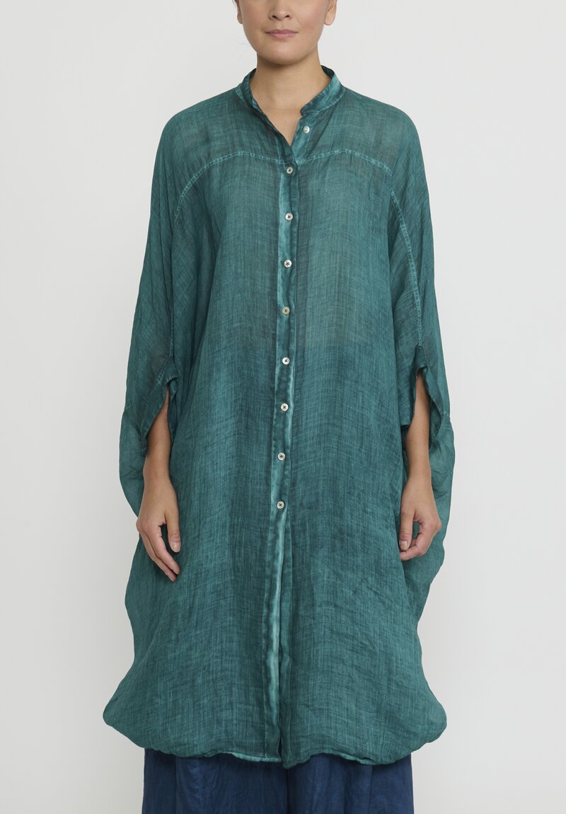 Gilda Midani Solid Dyed Linen Square Dress in Tahiti 