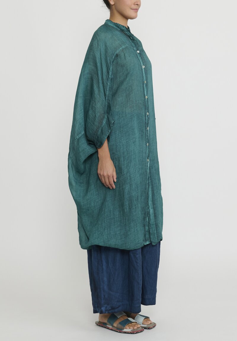 Gilda Midani Solid Dyed Linen Square Dress in Tahiti 