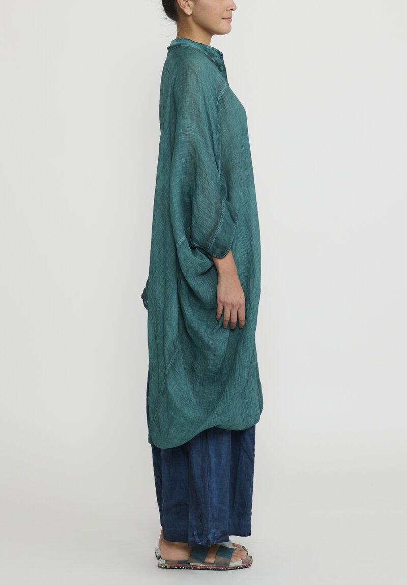 Gilda Midani Solid Dyed Linen Square Dress in Tahiti 