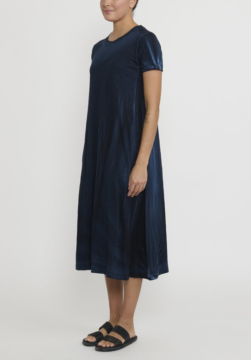 Gilda Midani Solid Dyed Long Sleeve Maria Dress in Last Blue