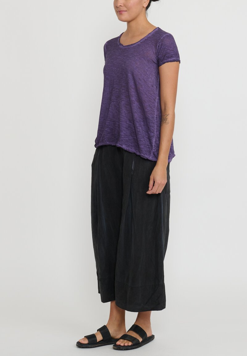 Gilda Midani Solid Dyed Silk Linen Pleats Pants	