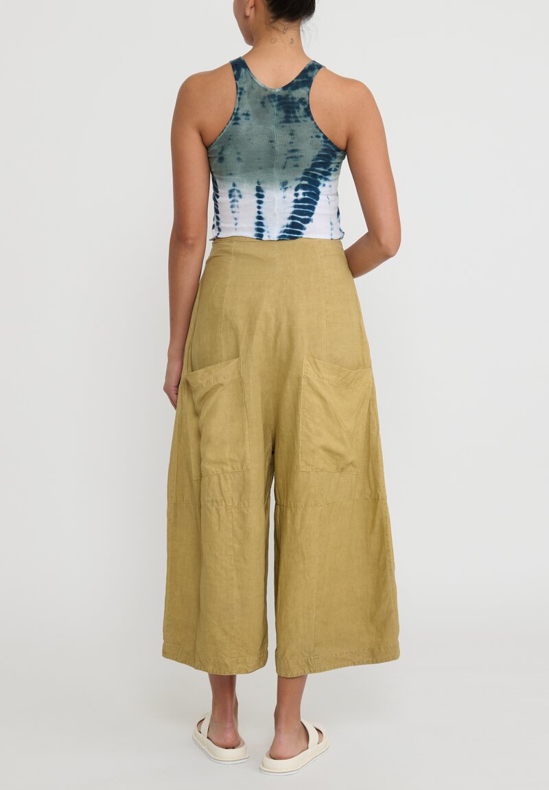 Gilda Midani Solid Dyed Tank Top in Forest Green and Kaki Yellow