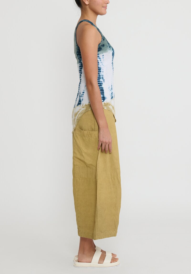 Gilda Midani Solid Dyed Tank Top in Forest Green and Kaki Yellow