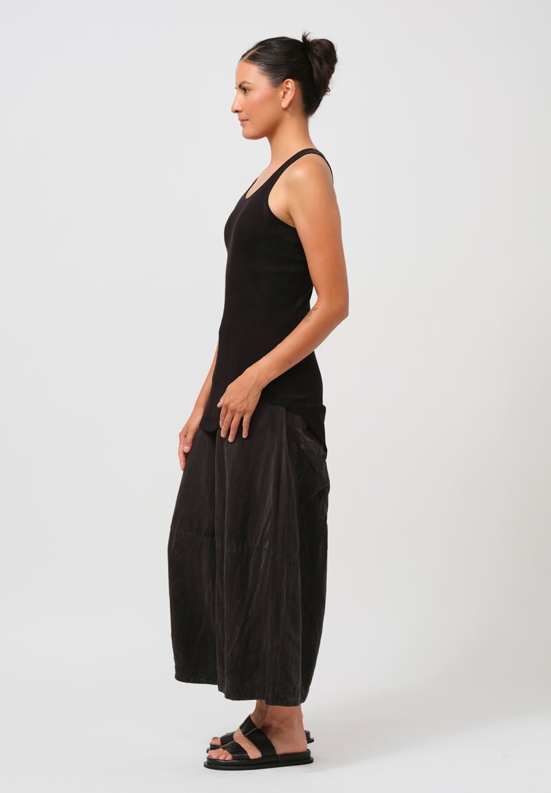 Gilda Midani Cotton Solid Dyed Tank Top in Black	