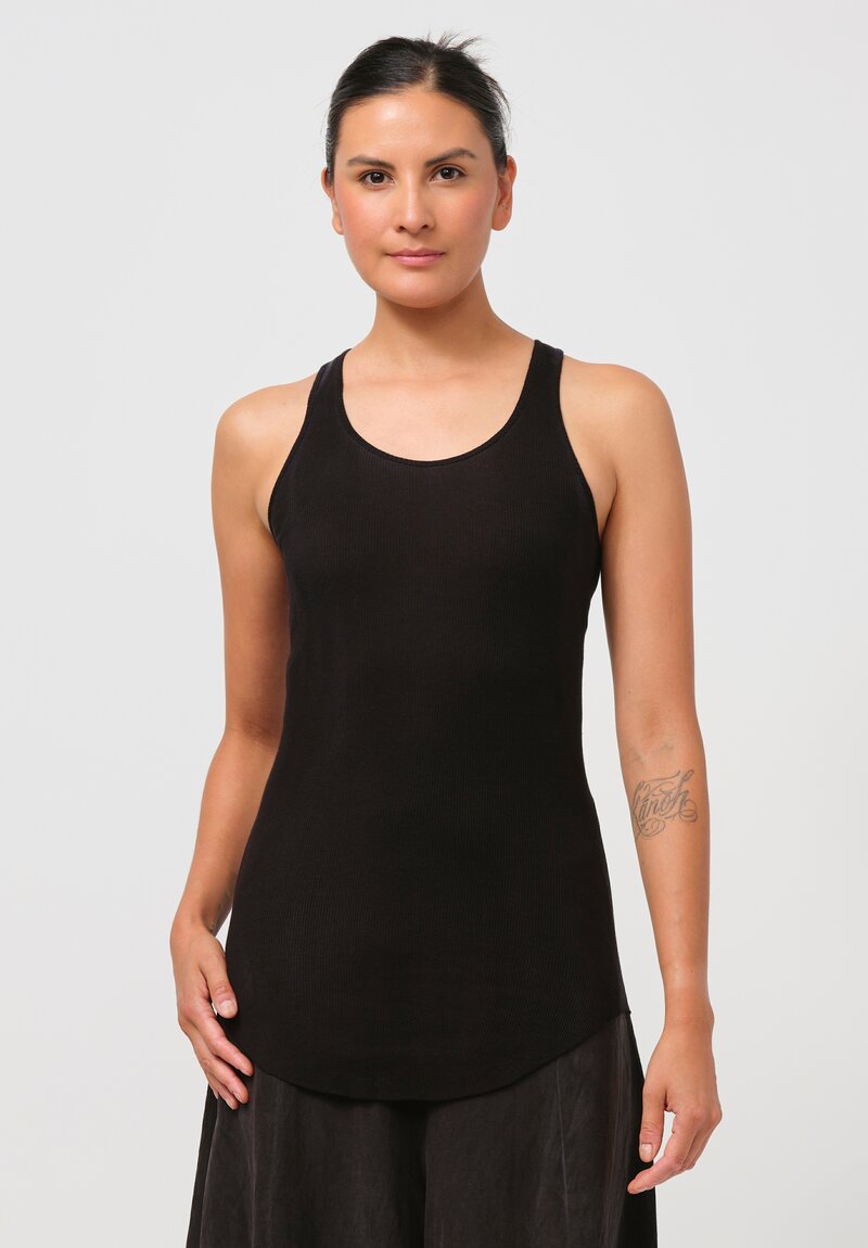 Gilda Midani Cotton Solid Dyed Tank Top in Black	