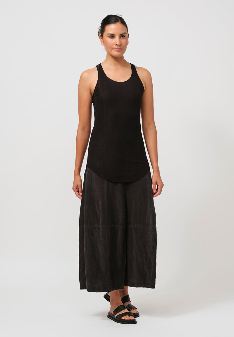 Gilda Midani Cotton Solid Dyed Tank Top in Black	