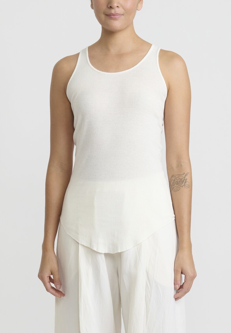 Gilda Midani Solid Dyed Tank Top in White	