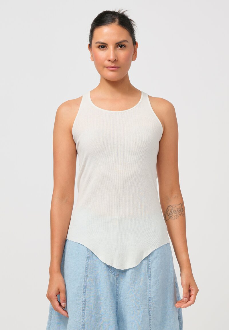 Gilda Midani Cotton Solid Dyed Tank Top in White