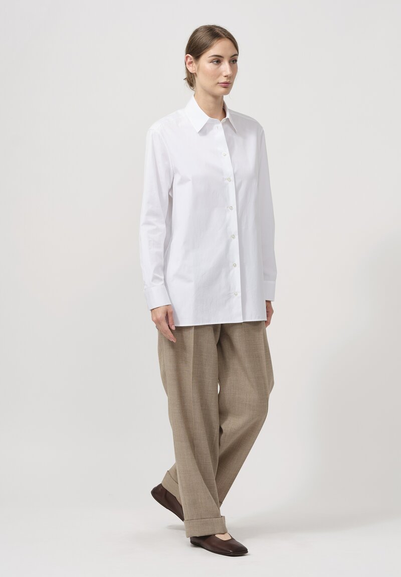 The Row Cotton Button Up Sisilia Shirt in Optical White	