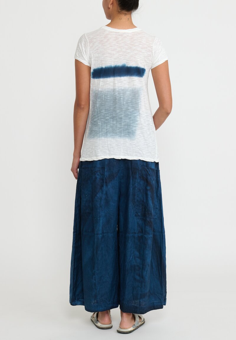 Gilda Midani Pattern Dyed Short Sleeve Monoprix Tee in Cloud Last Blue Zone