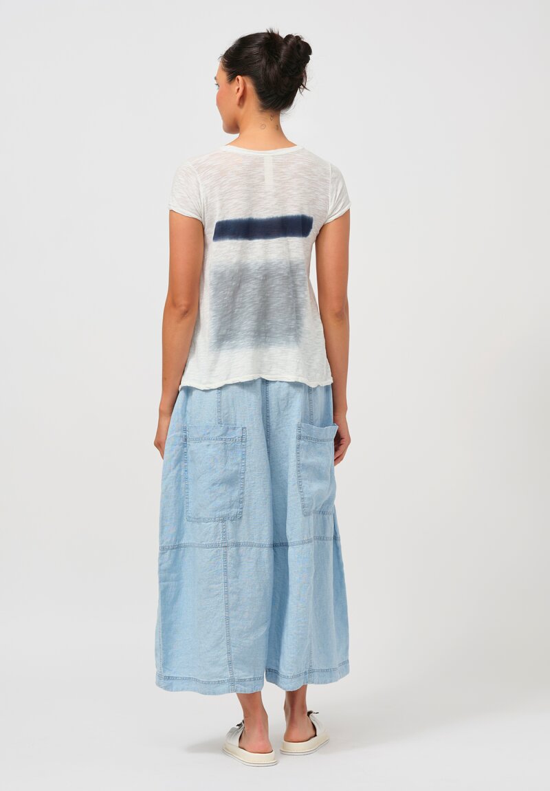 Gilda Midani Cotton Zone Dyed Short Sleeve Monoprix Tee in Cloud & Last Blue	