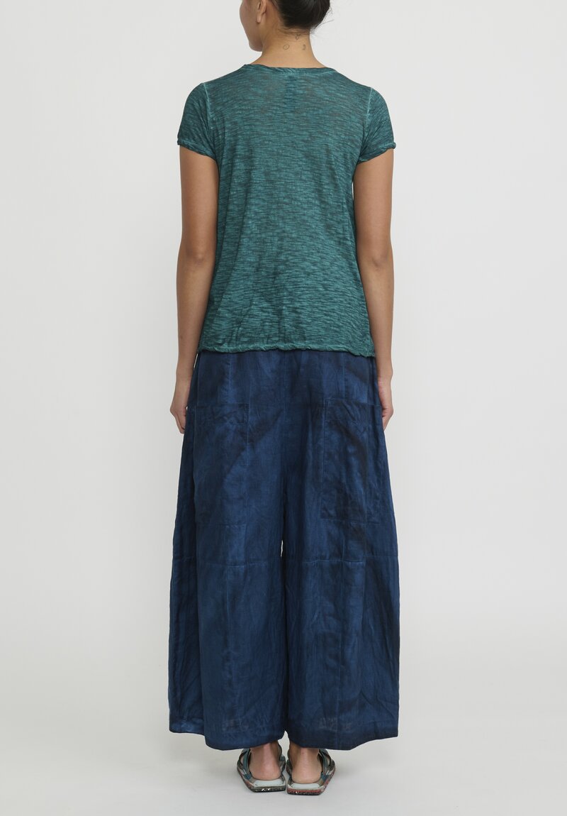 Gilda Midani Solid Dyed Short Sleeve Monoprix Tee	in Turquoise