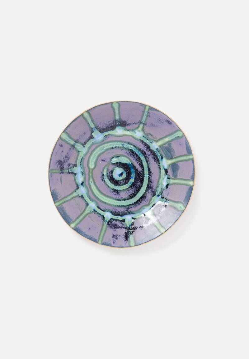 Laurie Goldstein Ceramic Plates in Blue Green Nautilus	