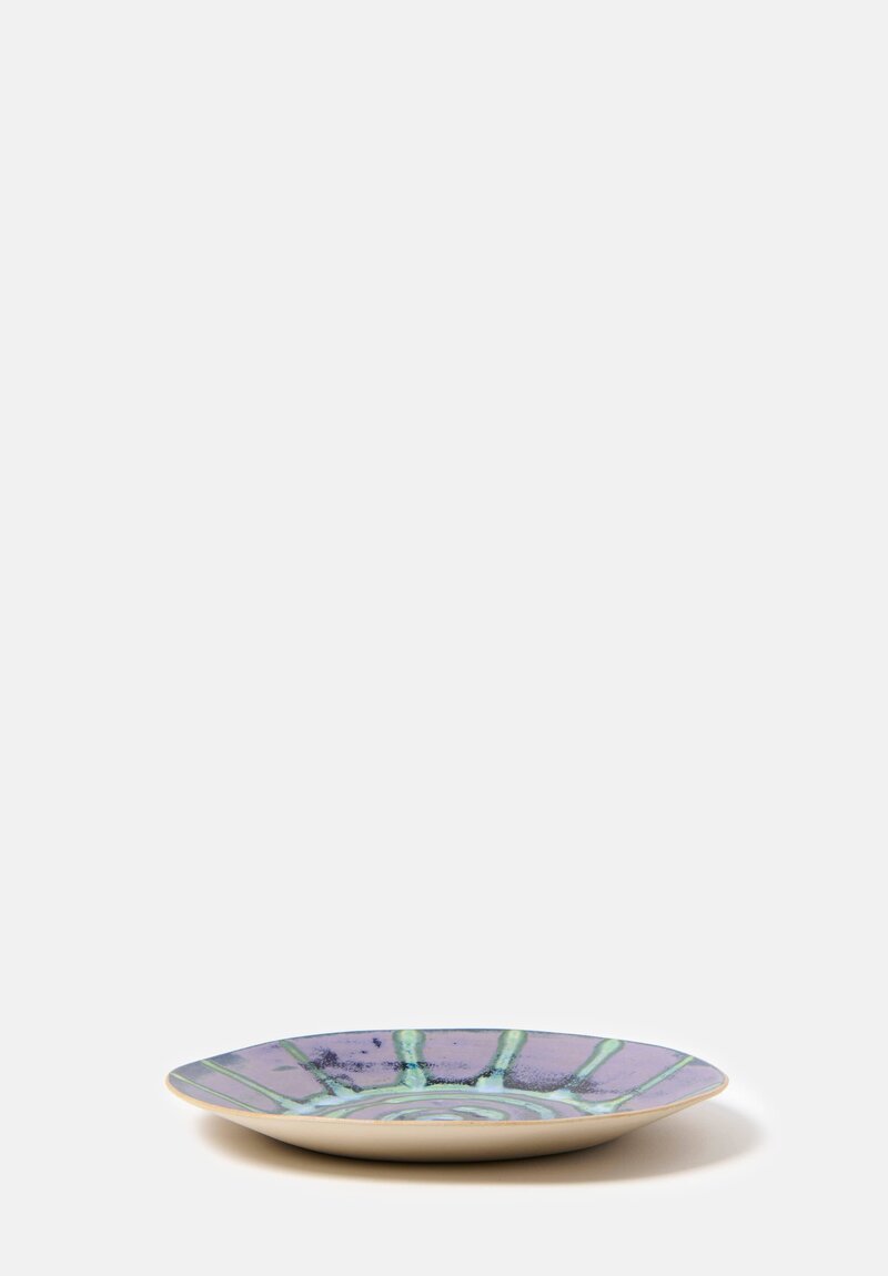 Laurie Goldstein Ceramic Plates in Blue Green Nautilus	