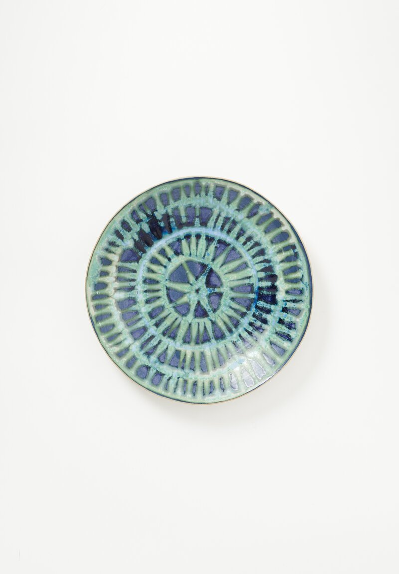 Laurie Goldstein Ceramic Plates in Blue & Green Star	